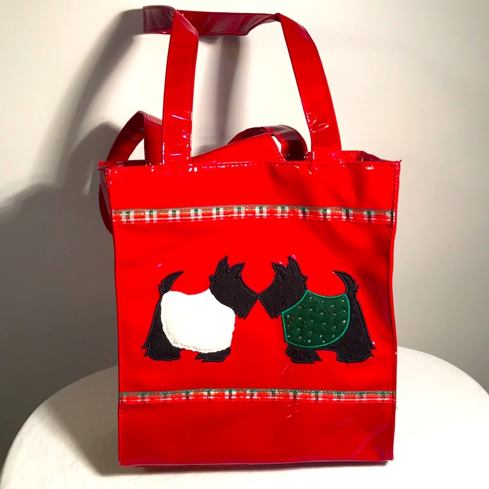 Festive Christmas Scottie Dogs Vinyl Purse
